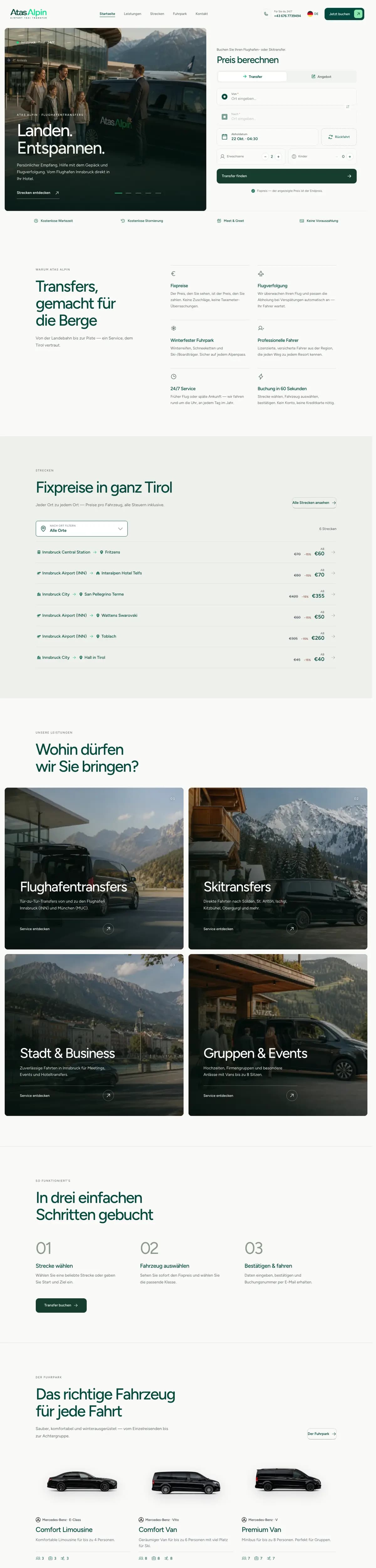 Home page of the Atas Alpin website