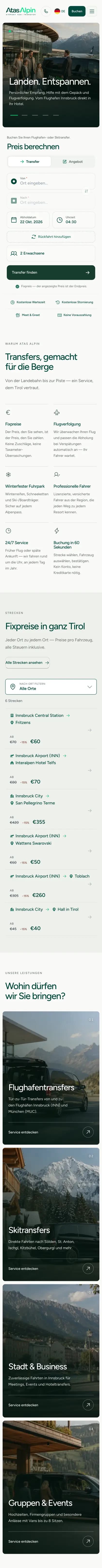 The Atas Alpin website on a phone