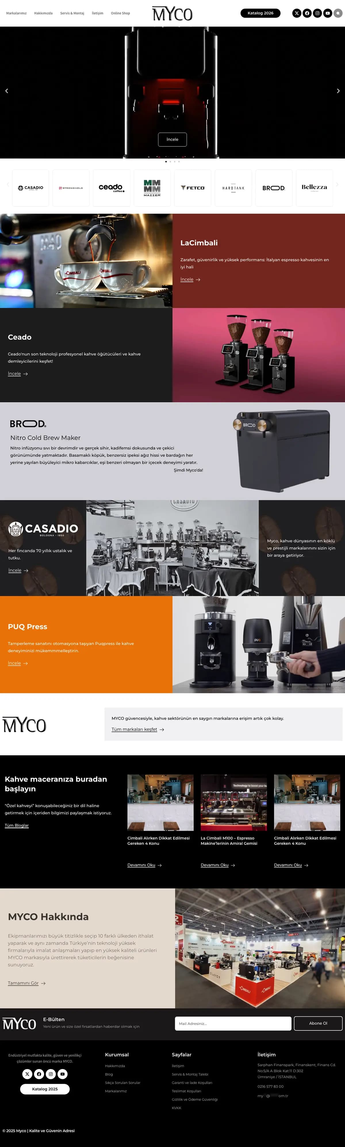 Home page of the Myco website